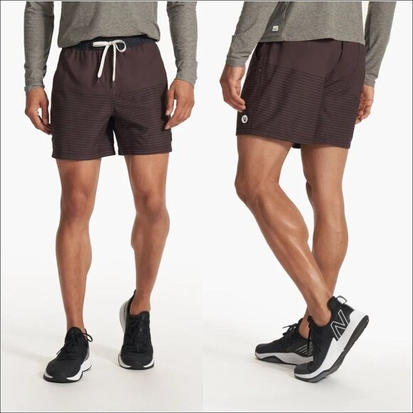 Men's Vuori Kore Mahogany Stripe Shorts 6"-with Boxer Brief Liner-Size M (VW303) - Picture 5 of 11